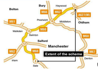 Work starts on major project Manchester Smart Motorways.