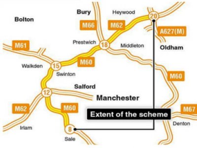 Work starts on major project Manchester Smart Motorways.